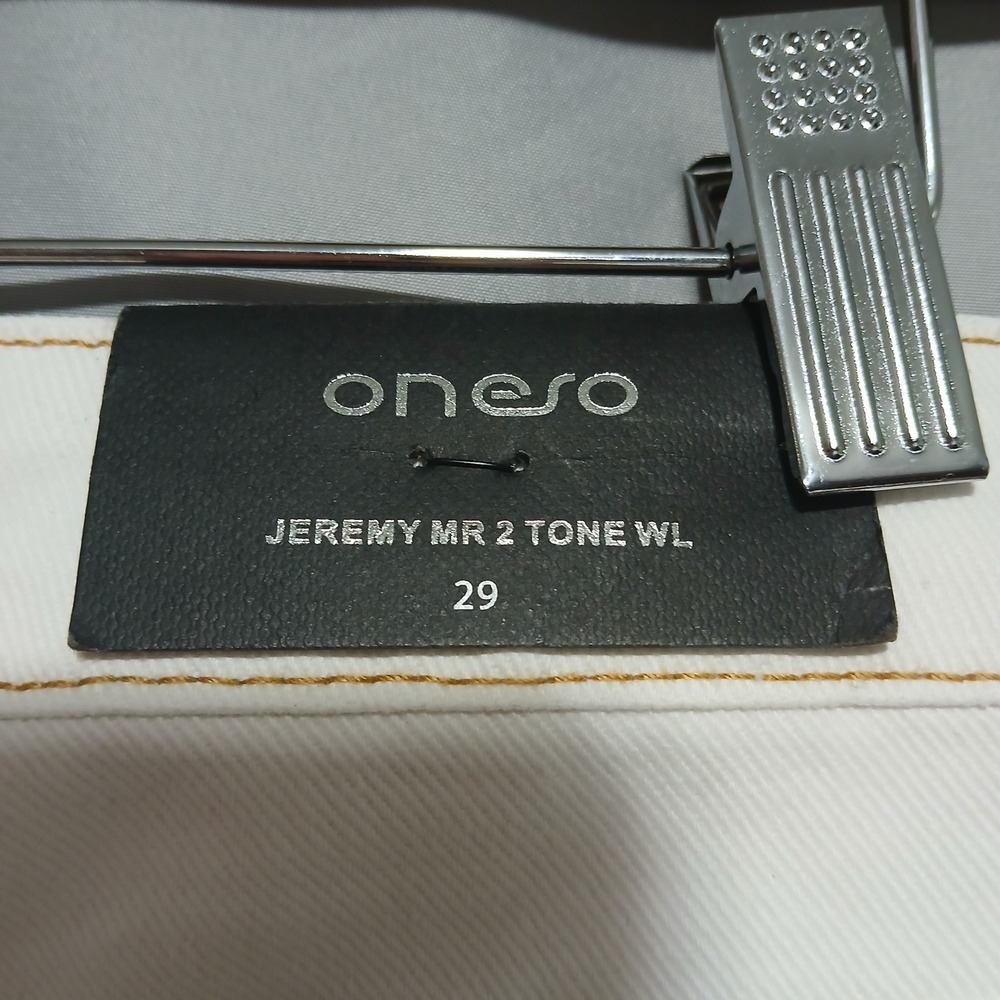 Oneso Los Angeles Jeremy MR 2 Tone WL Wide Leg Jeans White Blue Size 29 BYW8170 - Picture 4 of 12